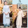 Áo dài cách tân nữ tơ thêu crep hoa pháo size 40-76kg, giảm còn 129.000 VND