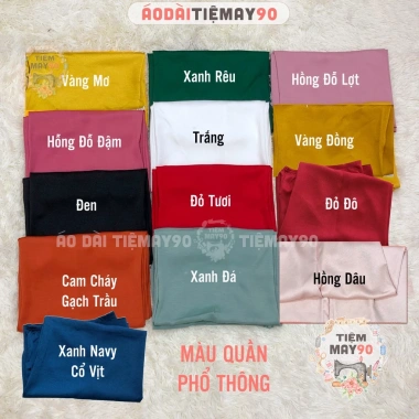 Áo dài cách tân nữ xanh lam Navy dáng suông, may sẵn lụa xuông bầu Tiệm 90 - Đẹp dự tiệc lễ tết, AD90.080, điểm nhấn, giá ưu đãi 210.000đ 9
