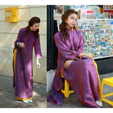 Áo dài cách tân suông tằm cao cổ tay lỡ đa màu + Quần ống rộng Tết Lễ - Giá 129k (giảm từ 154.8k) 5 Áo dài cách tân suông tằm cao cổ tay lỡ đa màu + Quần ống rộng Tết Lễ - Giá 129k (giảm từ 154.8k) 5
