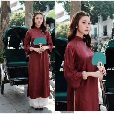 Áo dài cách tân suông tằm cao cổ tay lỡ đa màu + Quần ống rộng Tết Lễ - Giá 129k (giảm từ 154.8k) 9 Áo dài cách tân suông tằm cao cổ tay lỡ đa màu + Quần ống rộng Tết Lễ - Giá 129k (giảm từ 154.8k) 9