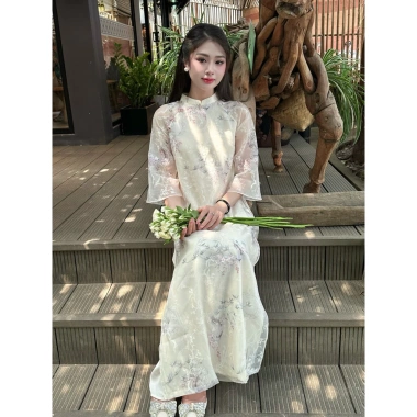 Áo dài cách tân suông Thanh lịch Tết Trung Thu - Tôn dáng, Giá chỉ 345.000₫ 10