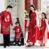 Áo dài cách tân Tết 2.026 chất vải cao cấp, mẫu hàng loại 1, giá ưu đãi 95.200 VND