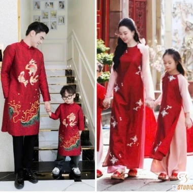 Áo dài cách tân Tết 2.026 chất vải cao cấp, mẫu hàng loại 1, giá ưu đãi 95.200 VND