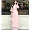 Áo dài cách tân tết 2.026 tơ tằm ánh kim hoa anh đào, quần suông philụa, 200.005₫ 8