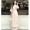 Áo dài cách tân tết 2.026 tơ tằm ánh kim hoa anh đào, quần suông philụa, 200.005₫ 10