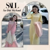 Áo Dài Cách Tân Tết Như Duyên Tơ Óng Form Suông Thanh Lịch Cổ Đính Hoa - MySaul 300k