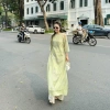 Áo Dài Cách Tân Thi Thư Xanh Cốm Hoa Thêu Ren Nởi Form Suông Tay Lỡ Nơ - ADNM006 339k 2