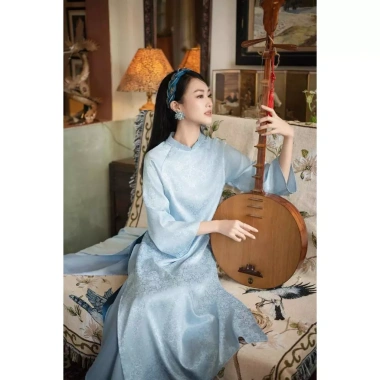 Áo dài cách tân TÚC MỸ dáng suông 4 tà vải lụa gấm cao cấp mềm mướt độc đáo - Giá ưu đãi 328.500₫ cho sự kiện, lễ tết, cưới hỏi 3