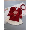 Áo dài cặp bé đỏ nhung truyền thống 8-22kg - Cách tân, sang trọng, ấm áp Tết 8