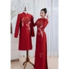 Áo Dài Cặp Cưới Hỏi Truyền Thống Màu Đỏ ADC05 - Giá 650.000 VND, Cô Dâu Chú Rể 9