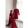 Áo dài cặp đôi đính kết thủ công ngày cưới: Áo Dài Hương Giang Nữ đỏ trung, giảm giá 405.000 VND 5