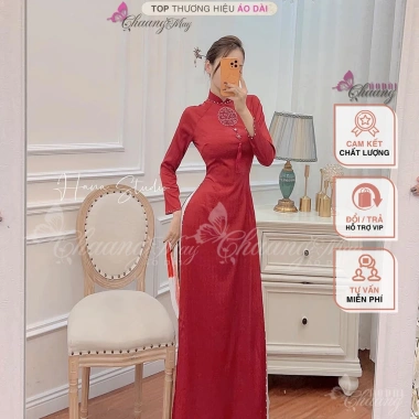 Áo dài cặp đôi nam nữ chữ Hỷ pha lê Chaang - May sẵn cưới cô dâu chú rể đẹp ADC694