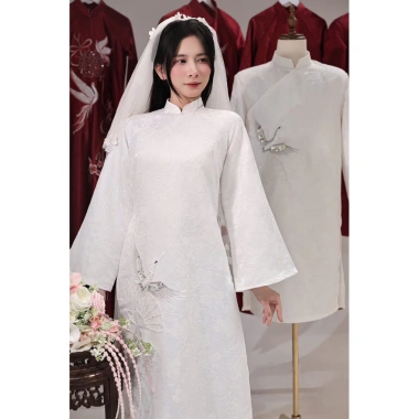 Áo dài cặp thệ chim đính kết thủ công tỉ mỉ, giá 500k giảm mạnh, sang trọng tinh tế 2 Áo dài cặp thệ chim đính kết thủ công tỉ mỉ, giá 500k giảm mạnh, sang trọng tinh tế 2