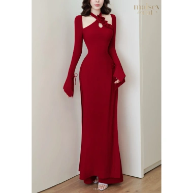 Áo dài Cát Tường MAISEY 1.310 dáng ôm sang trọng đỏ may mắn - Tết giá ưu đãi 652.810₫
