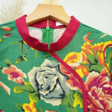 Áo dài chăn công cặp bé trai và bé gái vải linen mịn họa tiết truyền thống MamLa Rio194 - Giá chỉ 279.000₫ 6
