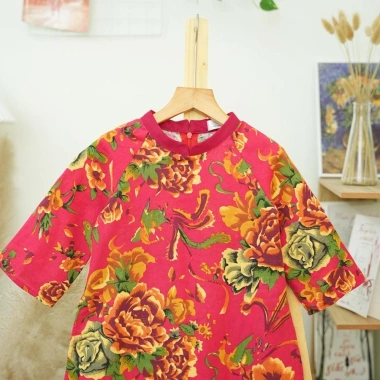 Áo dài chăn công cặp bé trai và bé gái vải linen mịn họa tiết truyền thống MamLa Rio194 - Giá chỉ 279.000₫ 8