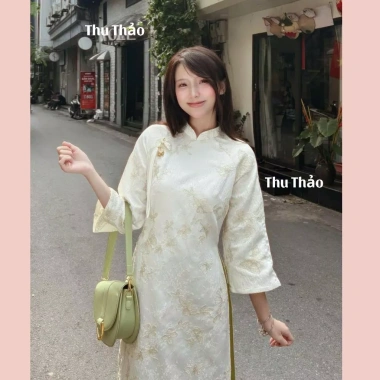 Áo Dài Châu Điệp Tết 2.024 - Hoa Điệp Đính Khuy Tàu Cham, Giá ưu đãi 359.000 VND 8 Áo Dài Châu Điệp Tết 2.024 - Hoa Điệp Đính Khuy Tàu Cham, Giá ưu đãi 359.000 VND 8