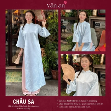 Áo Dài CHÂU SA VÂN AN TẾT 2.026 Dáng Suông Tay Lỡ Hai Tà Gấm Hoa Cao Cấp - Giá 318.999 4