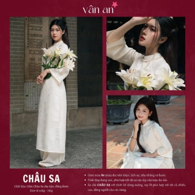 Áo Dài CHÂU SA VÂN AN TẾT 2.026 Dáng Suông Tay Lỡ Hai Tà Gấm Hoa Cao Cấp - Giá 318.999 6