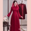 Áo dài cô dâu Vân Mưa ăn hỏi - Đính nơ bánh bèo, thiết kế truyền thống thanh lịch sang trọng, chỉ 539k 3