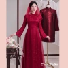 Áo dài cô dâu Vân Mưa ăn hỏi - Đính nơ bánh bèo, thiết kế truyền thống thanh lịch sang trọng, chỉ 539k 8