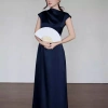 Áo dài cổ lệch tay ngắn kèm quần thời trang truyền thống Tết - áo dài tô châu giảm 289k 2