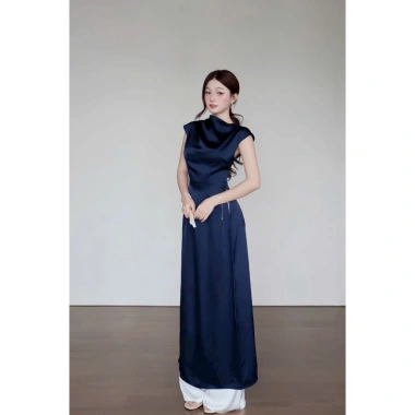 Áo dài cổ lệch tay ngắn kèm quần thời trang truyền thống Tết - áo dài tô châu giảm 289k 3 Áo dài cổ lệch tay ngắn kèm quần thời trang truyền thống Tết - áo dài tô châu giảm 289k 3