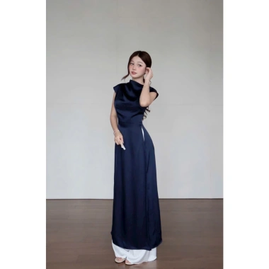 Áo dài cổ lệch tay ngắn kèm quần thời trang truyền thống Tết - áo dài tô châu giảm 289k 5 Áo dài cổ lệch tay ngắn kèm quần thời trang truyền thống Tết - áo dài tô châu giảm 289k 5