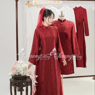Áo dài cưới cặp đôi Hỷ Trúc Phượng ADC888 may sẵn gấm nam nữ dáng suông - 396,165₫