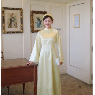 Áo Dài Dáng Ôm Kim Phượng Tay Dài Loè Tết, Ăn Hỏi, Ăn Cươi 338.000 VND