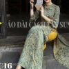 Áo dài dáng suông nữ gấm đỏ đô, cổ tròn, may sẵn xuông bầu dự tiệc lễ tết 7