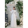 Áo dài dâu đính kết hoa thủ công chắc chắn, tỉ mỉ siêu xinh - Giá chỉ 499.000₫ 3