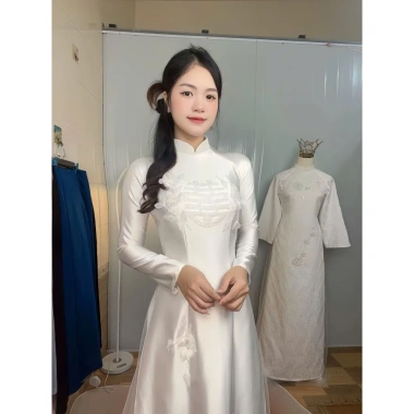 Áo dài dâu rể Bảo Ngọc đính chữ hỷ, hoa đỏ cao cấp, áo dài song hỷ mới sang trọng - giảm giá 569k (giá gốc 716.940đ)
