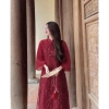 Áo dài đỏ cách tân Tết nữ thêu hoa nổi, tay voan lỡ 2 lớp + quần lụa – TiTi Fashion 359k 7