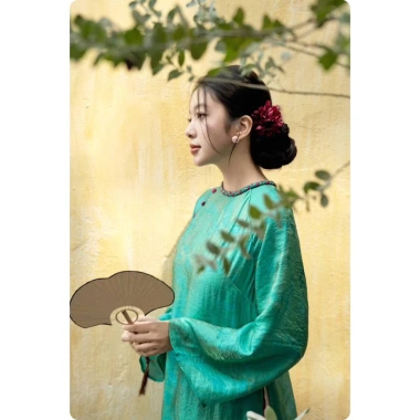Áo dài Đoan Nguyệt cách tân tơ óng, cổ tết lễ tết - Giá chỉ 299k ZELORA