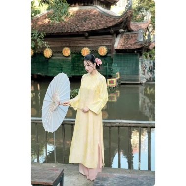 Áo dài Đoan Nguyệt cách tân tơ óng, cổ tết lễ tết - Giá chỉ 299k ZELORA
