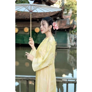 Áo dài Đoan Nguyệt cách tân tơ óng, cổ tết lễ tết - Giá chỉ 299k ZELORA