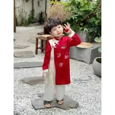Áo dài đôi bé trai & bé gái lễ tết, size 8‑25kg, xinh xắn, 139.000 VNĐ ORASTORE 4