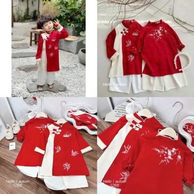 Áo dài đôi bé trai & bé gái lễ tết, size 8‑25kg, xinh xắn, 139.000 VNĐ ORASTORE 5