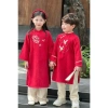 Áo dài đôi BeBe cho bé trai và bé gái - Nhung tăm mềm mại, set Tết truyền thống trẻ em, giá 396.000 VND 3
