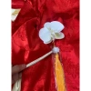 Áo dài đôi mẹ và bé gấm vân hoa dáng suông kèm hoa cài và quần phi lụa - Giá chỉ 159.600₫ 4