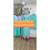 Áo dài đôi nam nữ tafta voan tơ hoa xanh bê, size bigsize 4XL, thích hợp tiệc cưới giảm giá 20% 2