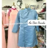 Áo dài đôi nam nữ tafta voan tơ hoa xanh bê, size bigsize 4XL, thích hợp tiệc cưới giảm giá 20% 7