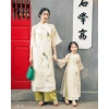 Áo dài đôi Thiên Hương AD011 - 4 tà organza thêu đính nổi, Tết mẹ bé - Giá 220k
