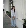 Áo Dài Gấm Dáng Xuông Tay Loe Đính Kết Thủ Công Hàng Mới Tặng Đôi Bông Tai ANNA 4