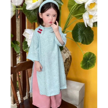 Áo Dài Gấm Hoa Tết Bé HCX – Thiết Kế Sang Trọng, Giá Ưu Đãi 223k 5