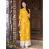 Áo dài gấm nữ tay lỡ hoa văn cổ điển sang trọng - ưu đãi 259k cho Tết và lễ hội 8