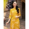 Áo dài gấm nữ tay lỡ hoa văn cổ điển sang trọng - ưu đãi 259k cho Tết và lễ hội 10