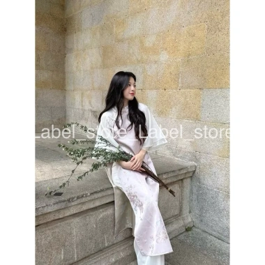 Áo dài gấm thêu tay hai lớp đính nơ ngực Thanh Điệp - Giá giảm còn 318.000₫