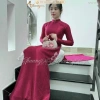 Áo dài gấm tơ đỏ đô Chaang may sẵn, truyền thống trẻ trung, áo dài cô giáo đẹp cho tiệc cưới, lễ tết - ADC731 7